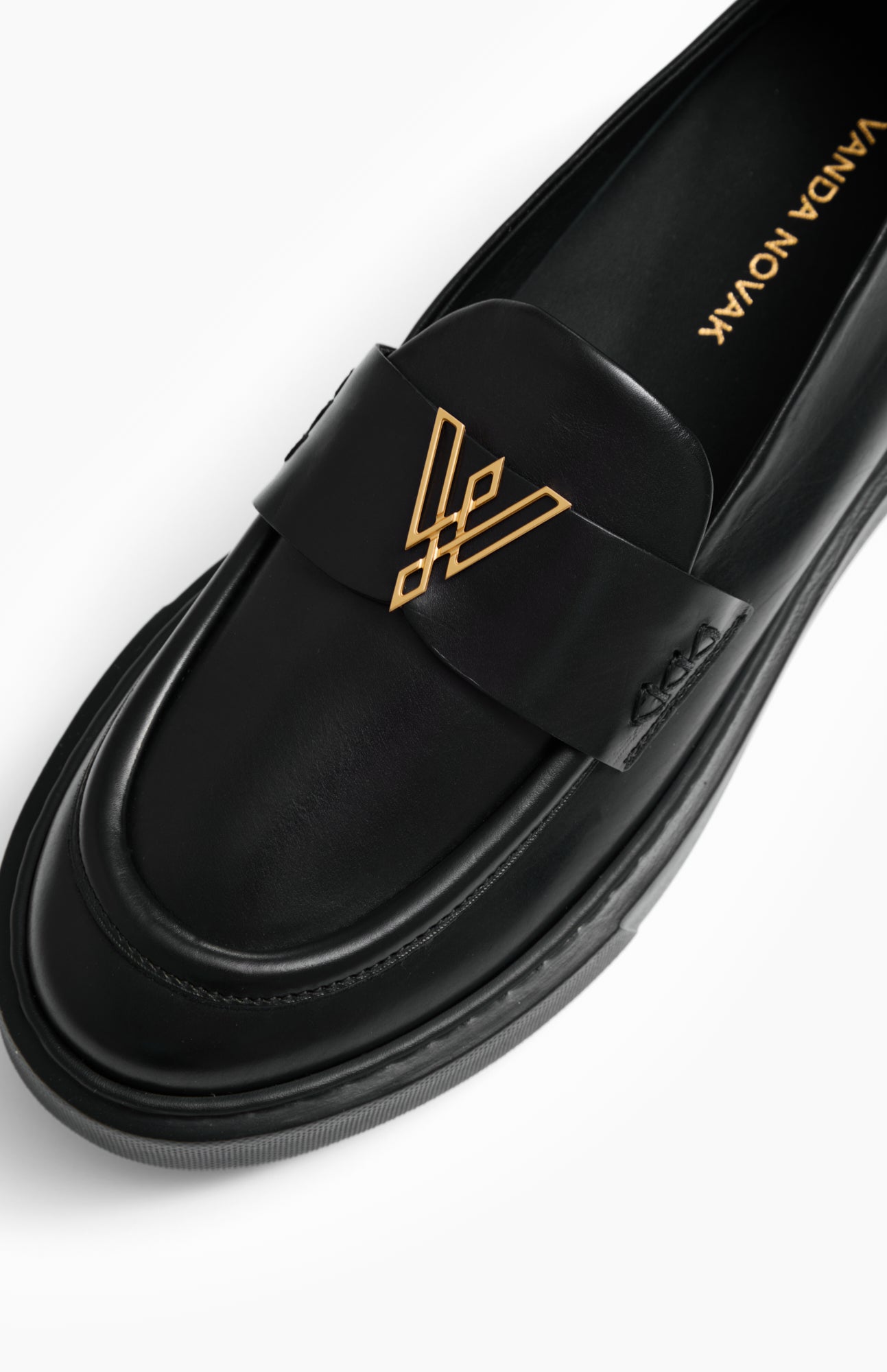 Black leather loafers KAYLA BLACK COCO